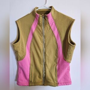 Obermeyer Vintage Fleece Womens Golden Yellow And Punk Zip Front Outdoors Hiking